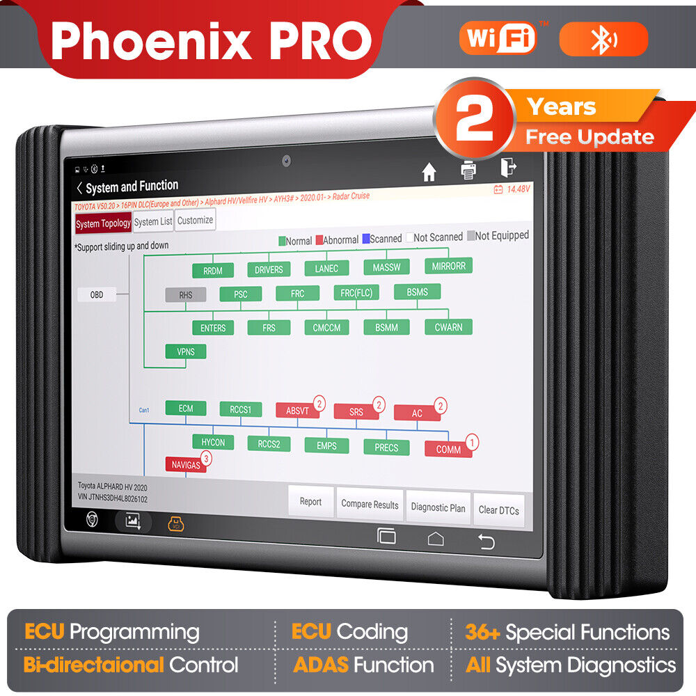 2024 TOPDON Phoenix Pro Car OBD2 Diagnostic All System Online Programming Coding