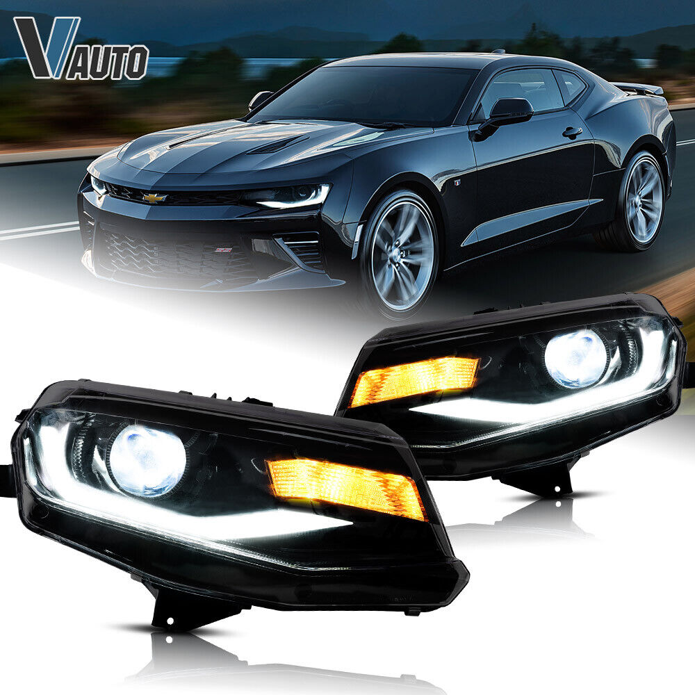 VLAND LED Headlights For 2016 2017 2018 Chevrolet Camaro LS LT SS Sequential Set