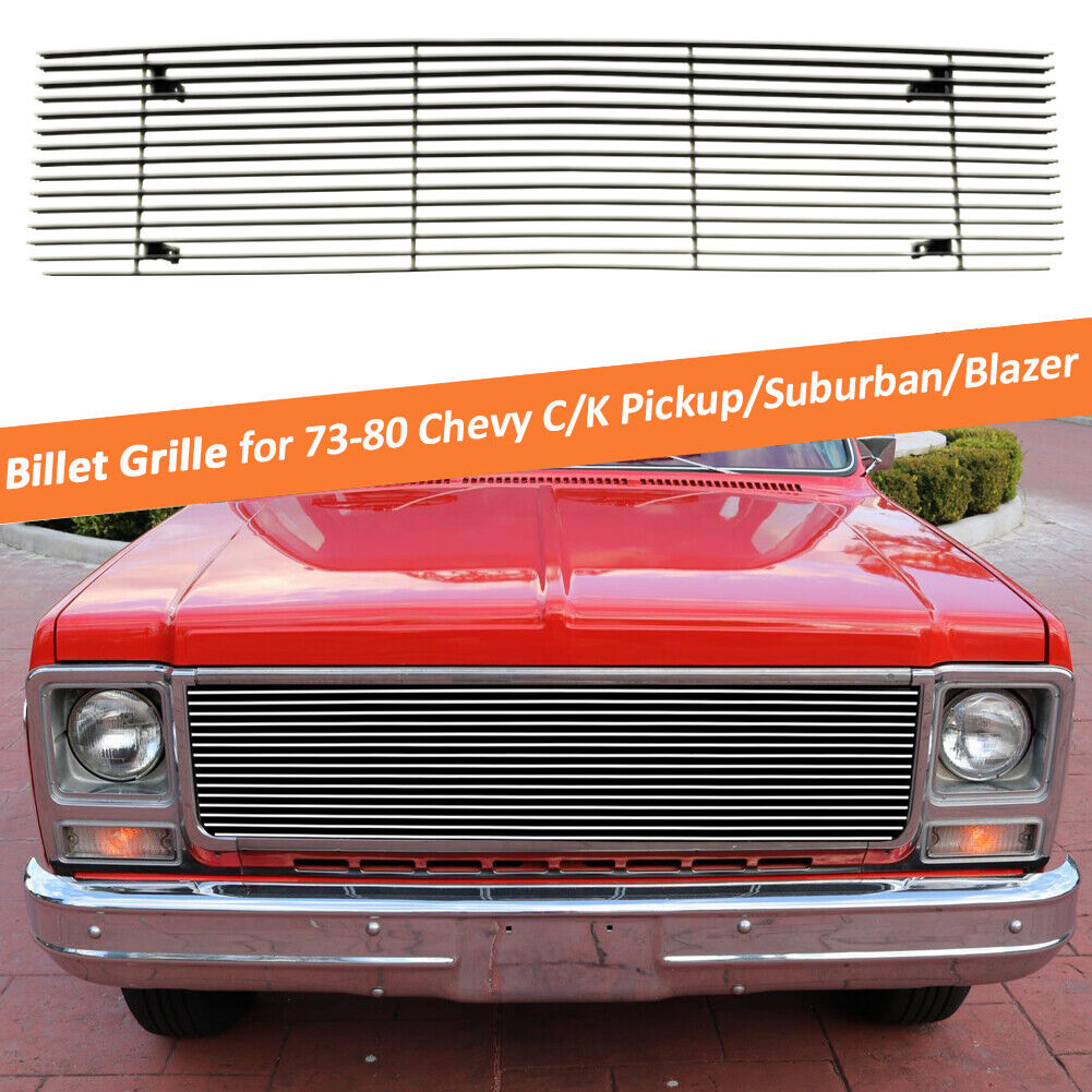 Silver Billet Grille for 73-80 Chevy C/K Pickup/Suburban/Blazer GMC C/K/Suburban