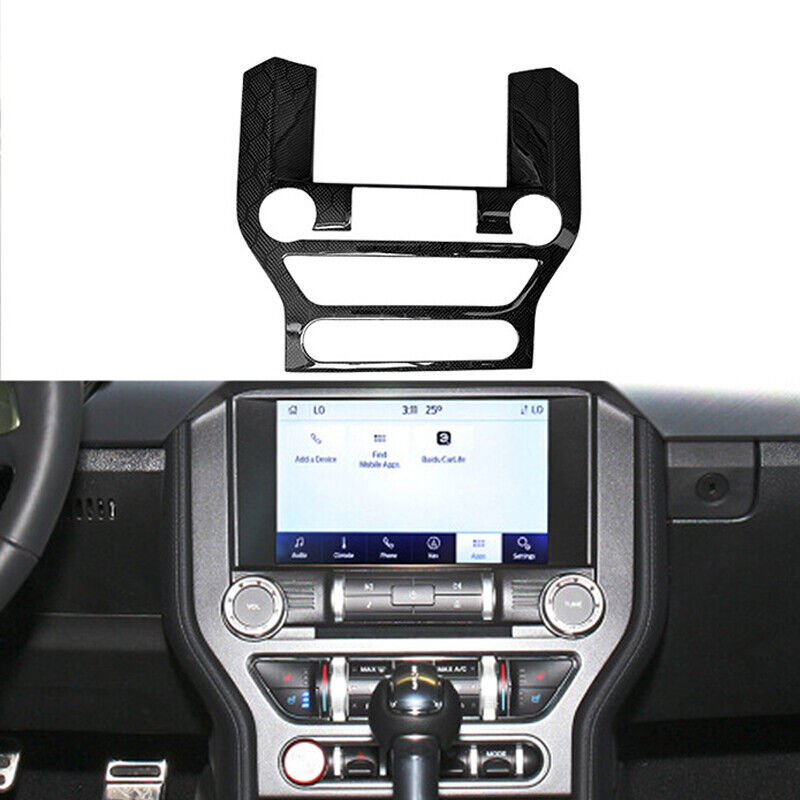 Real Carbon Fiber HoneyComb GPS Navigation Cover For Ford Mustang 2015-21 