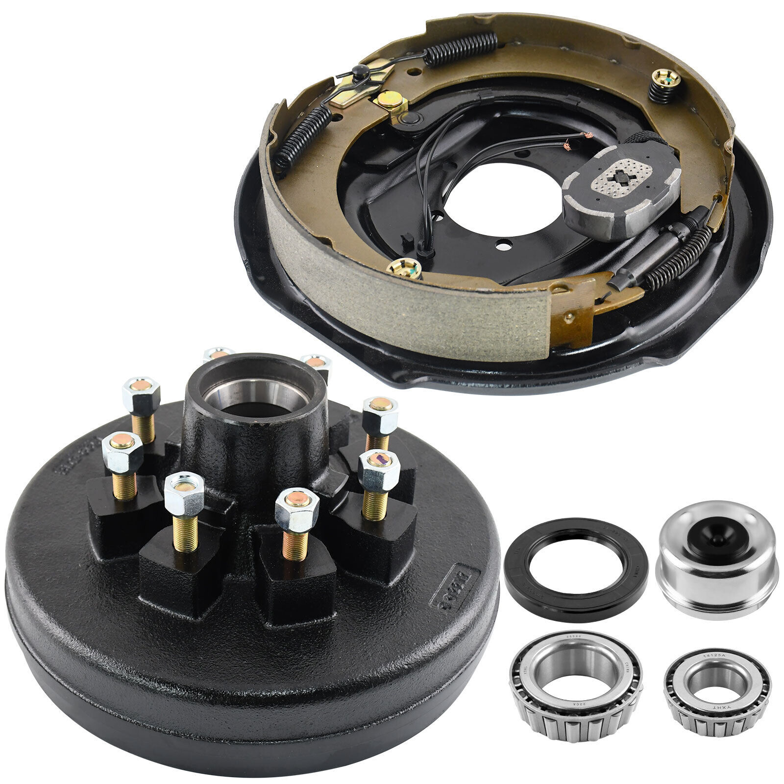 8 on 6.5 Trailer Hub Drum with 12x2 Right Electric Brakes for 7000lb Axle NJ D27