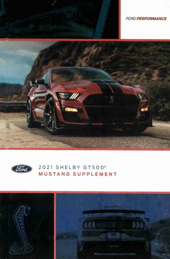 2021 Ford Shelby GT500 Mustang Owners Manual Supplement User Guide
