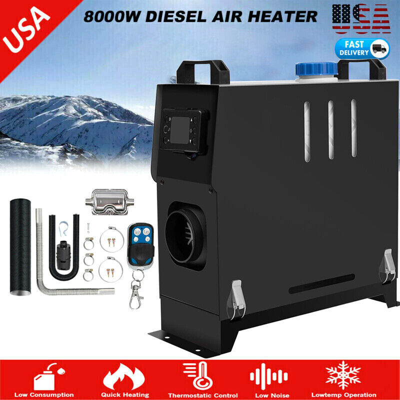 All In One 12V 8KW Diesel Air Heater LCD Monitor For Car Truck RV Boat Motorhome