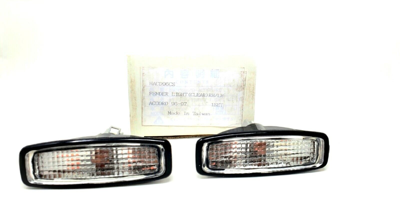 fit 94 97 Accord Clear Flat JDM Clear Side Marker Lights  Pair NIB 95 96