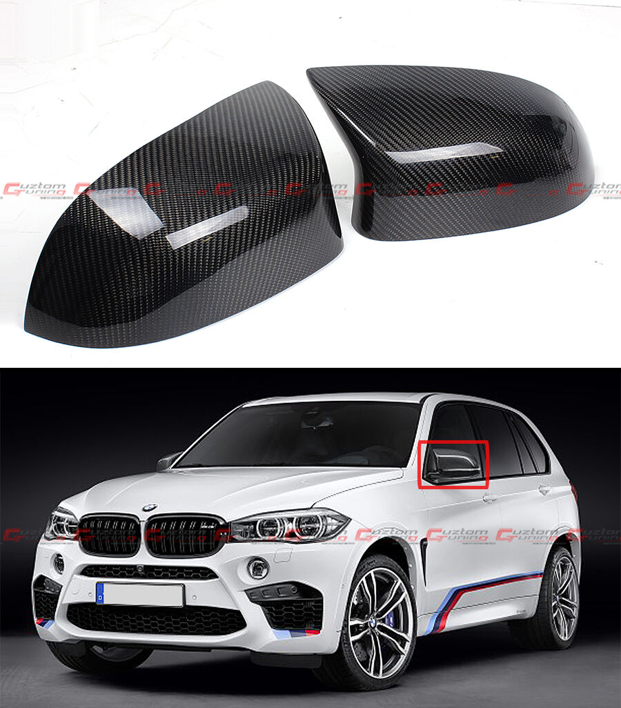 FOR 2015-18 BMW F85 X5M F86 X6M CARBON FIBER SIDE MIRROR COVER CAPS OVERLAY PAIR
