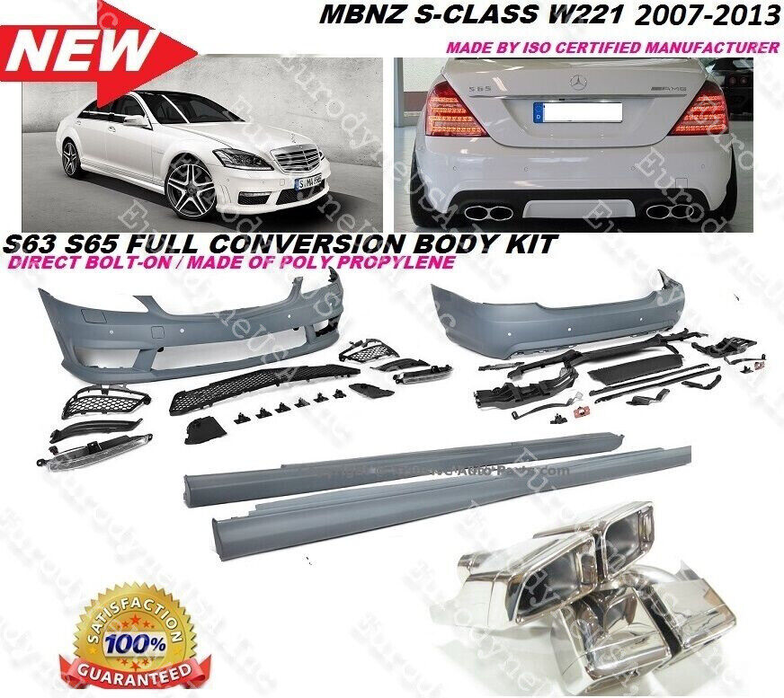 MB 07-13 W221 S Class S65 S63 Amg Style Front Rear Bumper Body Kit S550 S600 Pdc