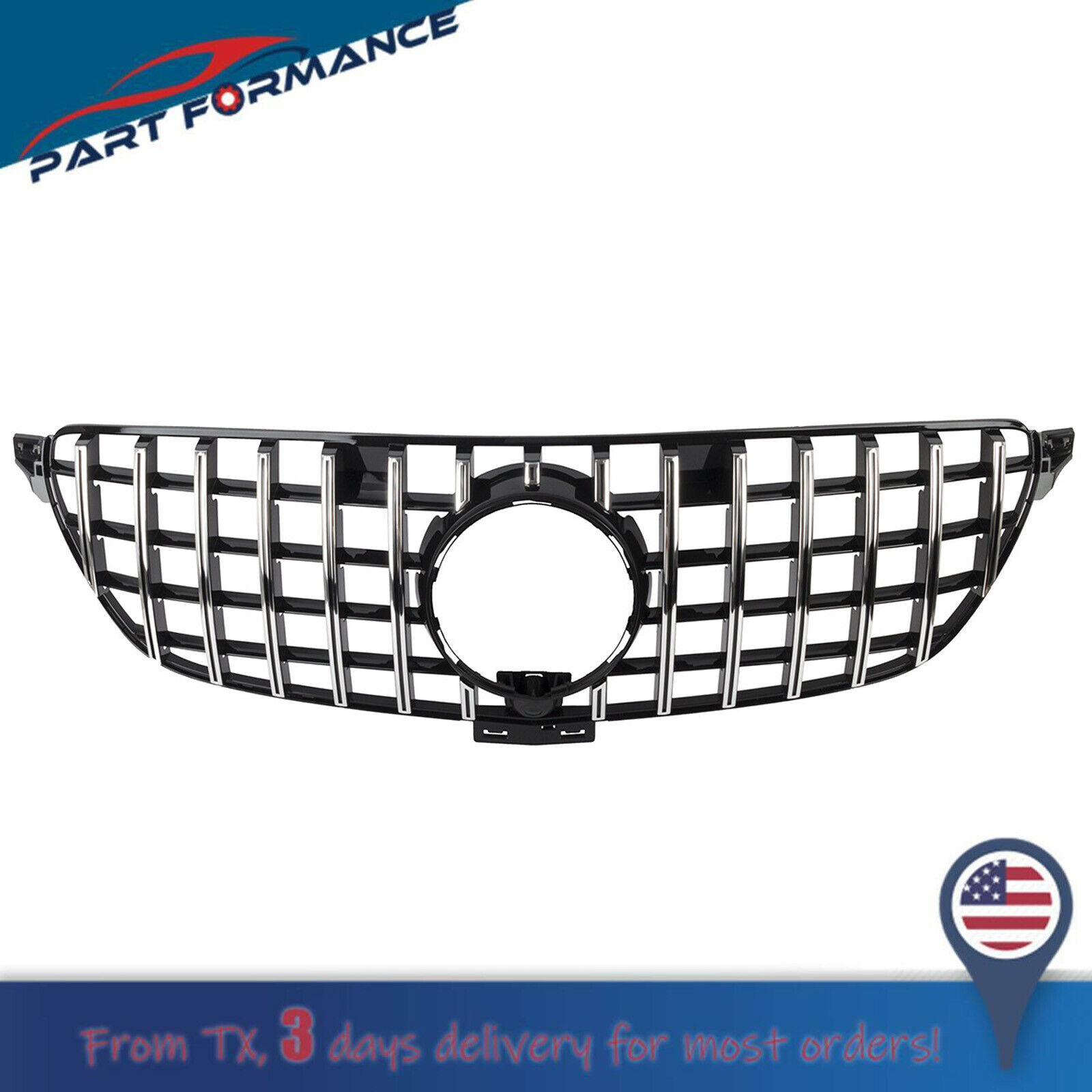 GT R Grille for Mercedes Benz C292 GLE-CLASS Coupe' 2016-2019 Chrome/Black