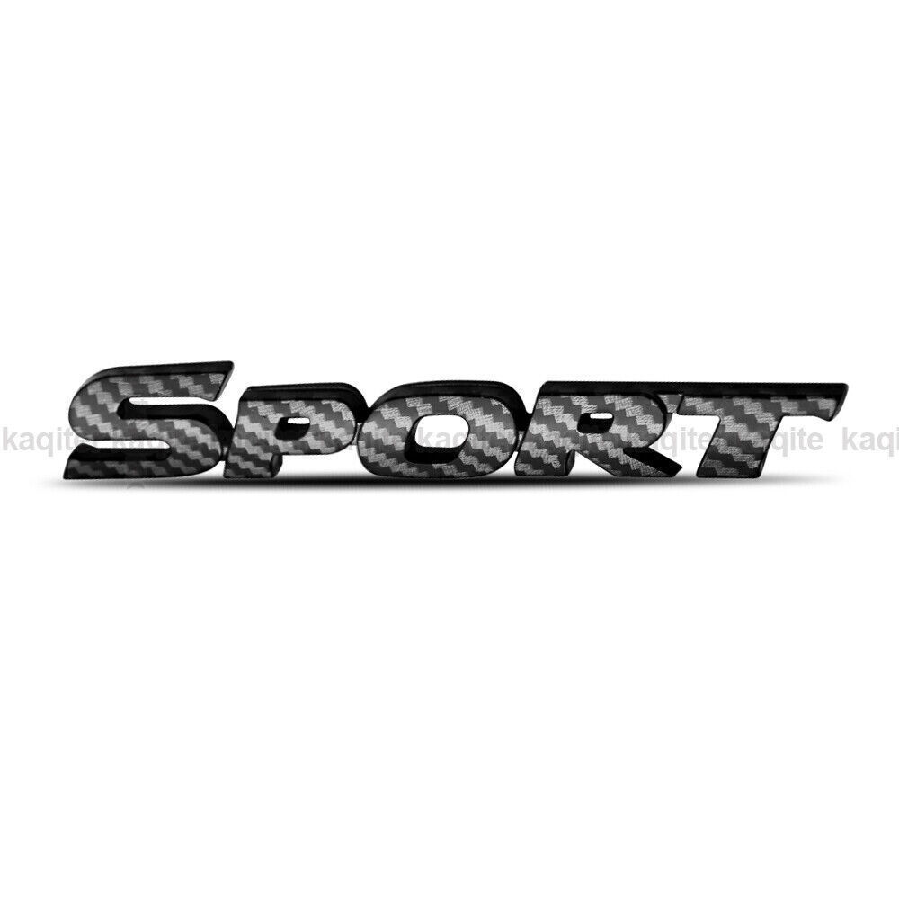 SPORT Logo Emblem Car Trunk Fender Badge Sticker Black Carbon Fiber Accessories
