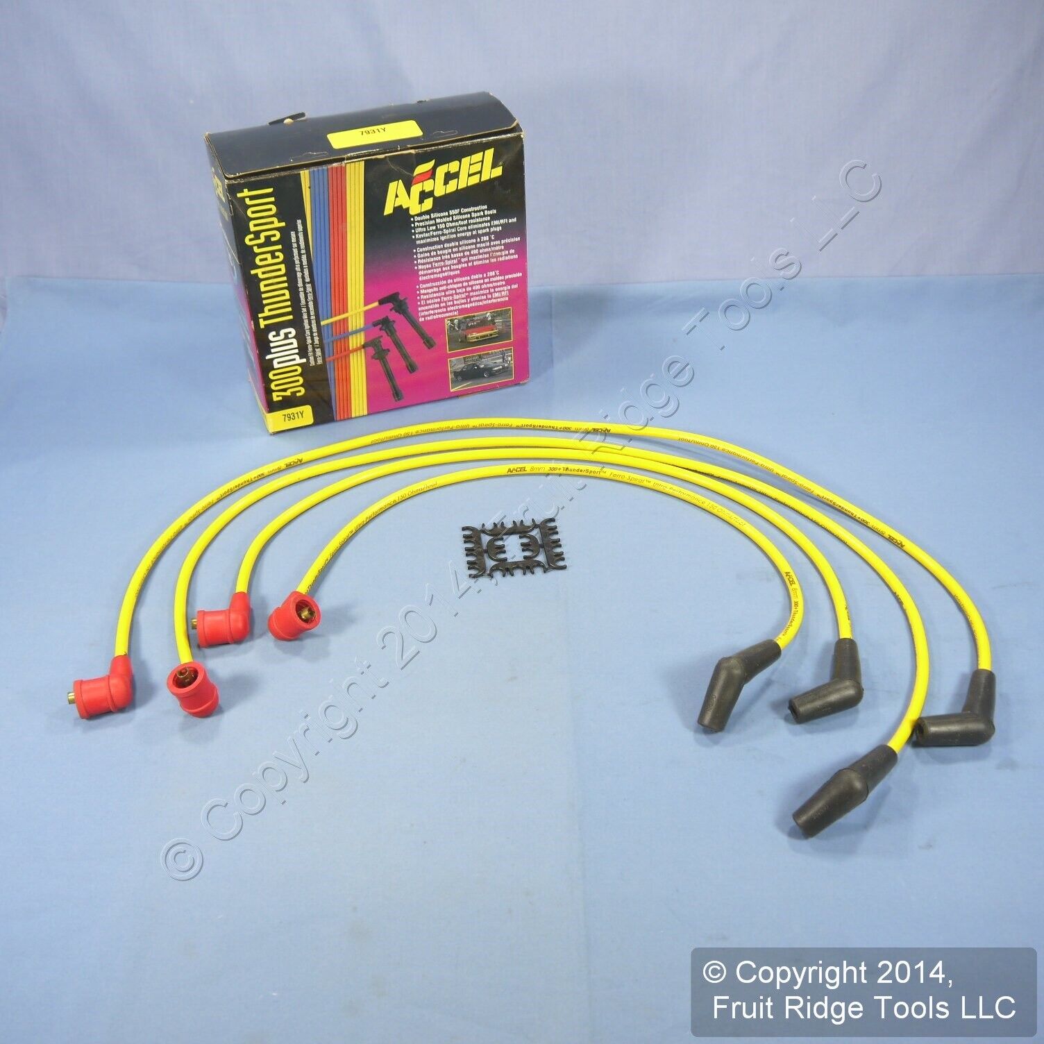 ACCEL 7931Y Yellow 8MM Spark Plug Wire Set 27,30,41,41 Inches Flux Capacitor