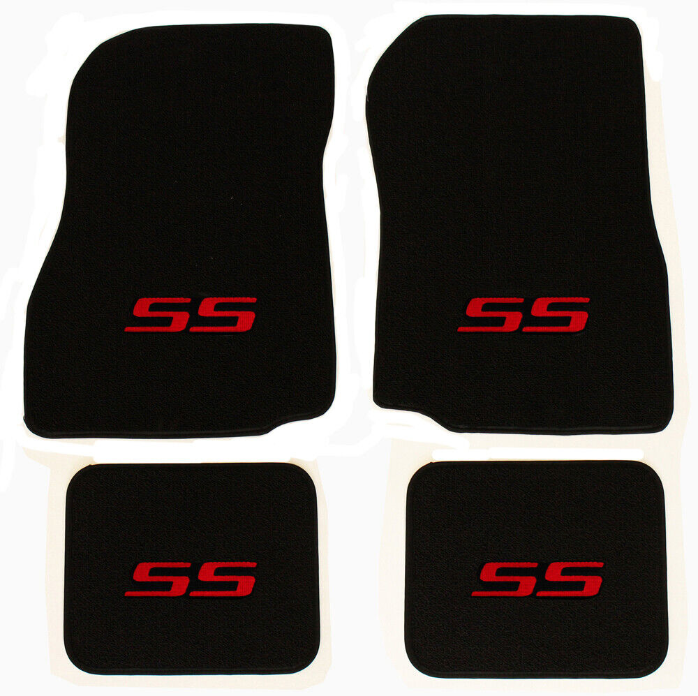NEW 1982-2007 Chevy Monte Carlo Floor Mats Carpet Embroidered SS Logo Red All 4
