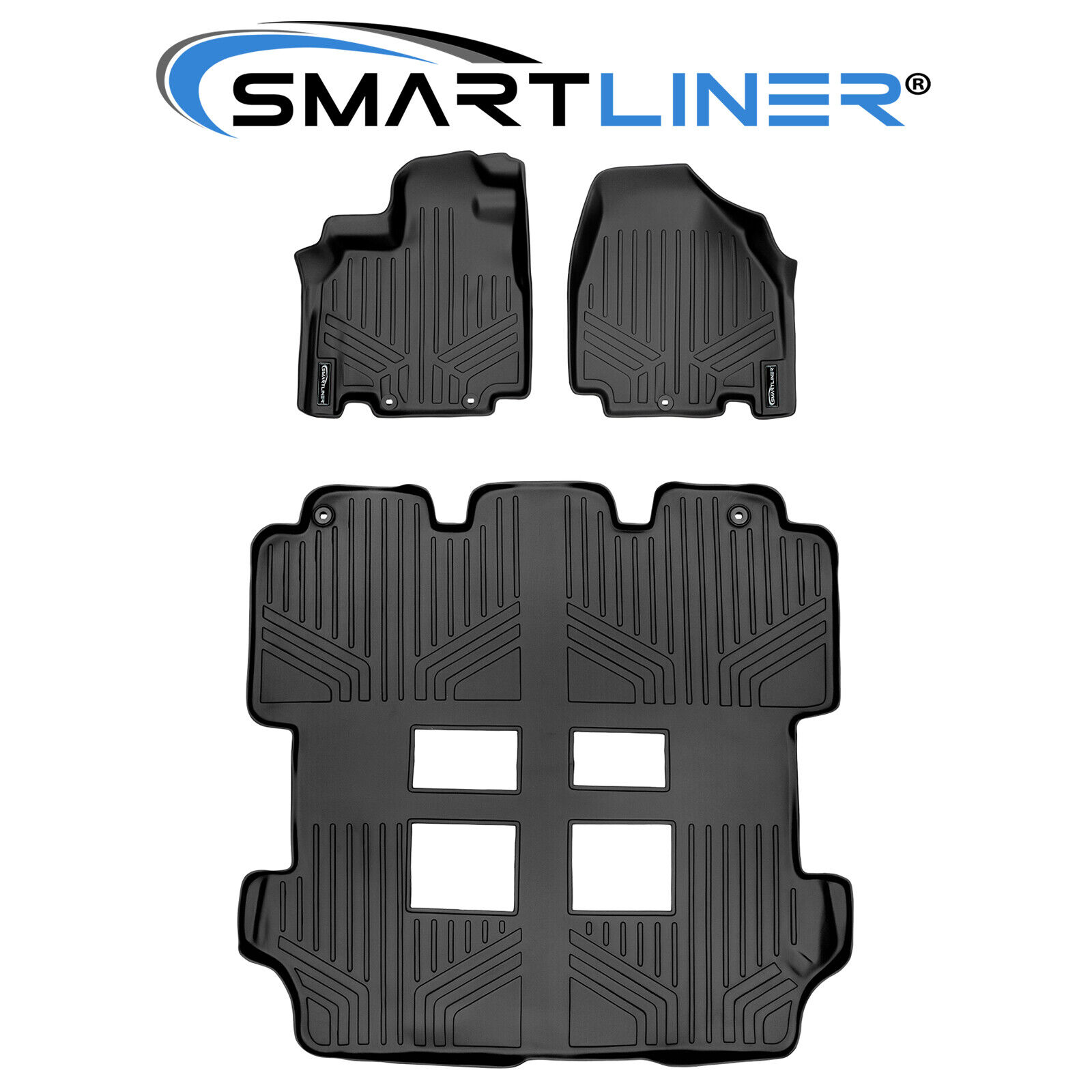 SMARTLINER Custom Fit Floor Mats 3 Row Liner Set for 2011-2017 Honda Odyssey