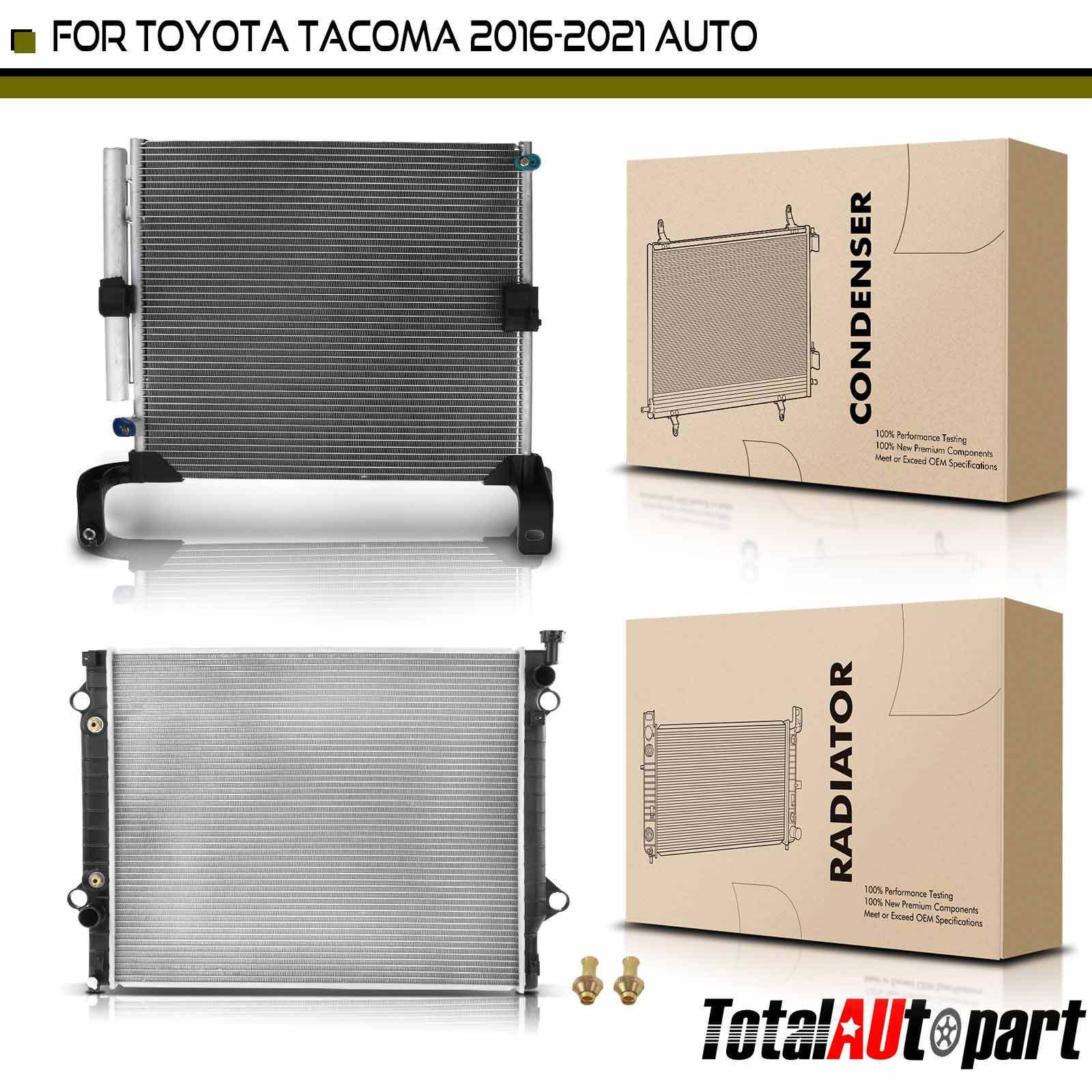 New 2x Aluminum Radiator & AC Condenser Cooling Kit for Toyota Tacoma 2016-2021 