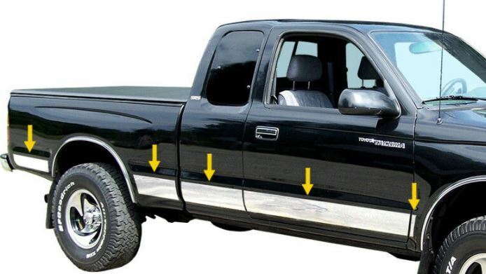 For 95-04 Toyota Tacoma Extended Cab 5\' Bed Stainless Rocker Panel Trim 4.5\