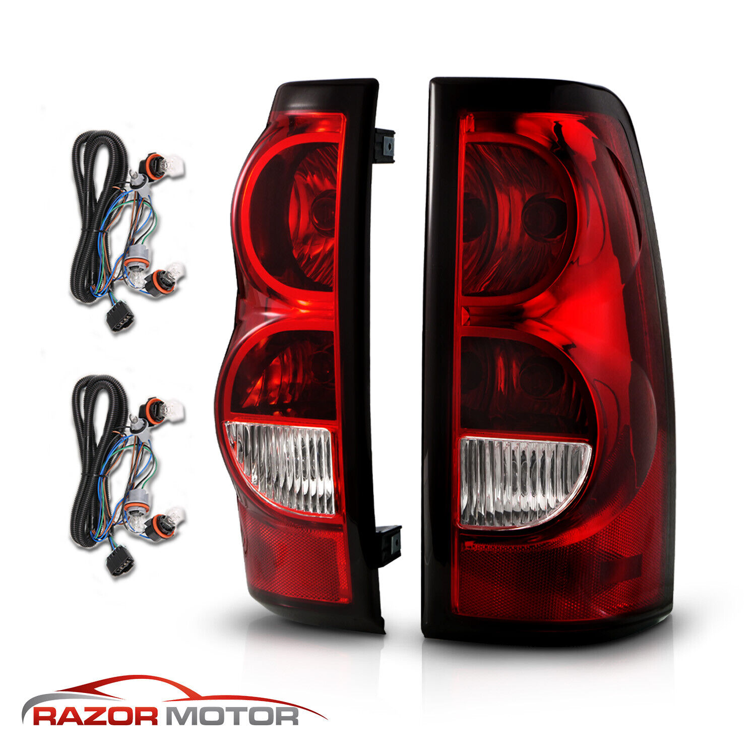 1999-2006 Replacement Rear Tail Lights Set For Chevy Silverado w/Bulb and