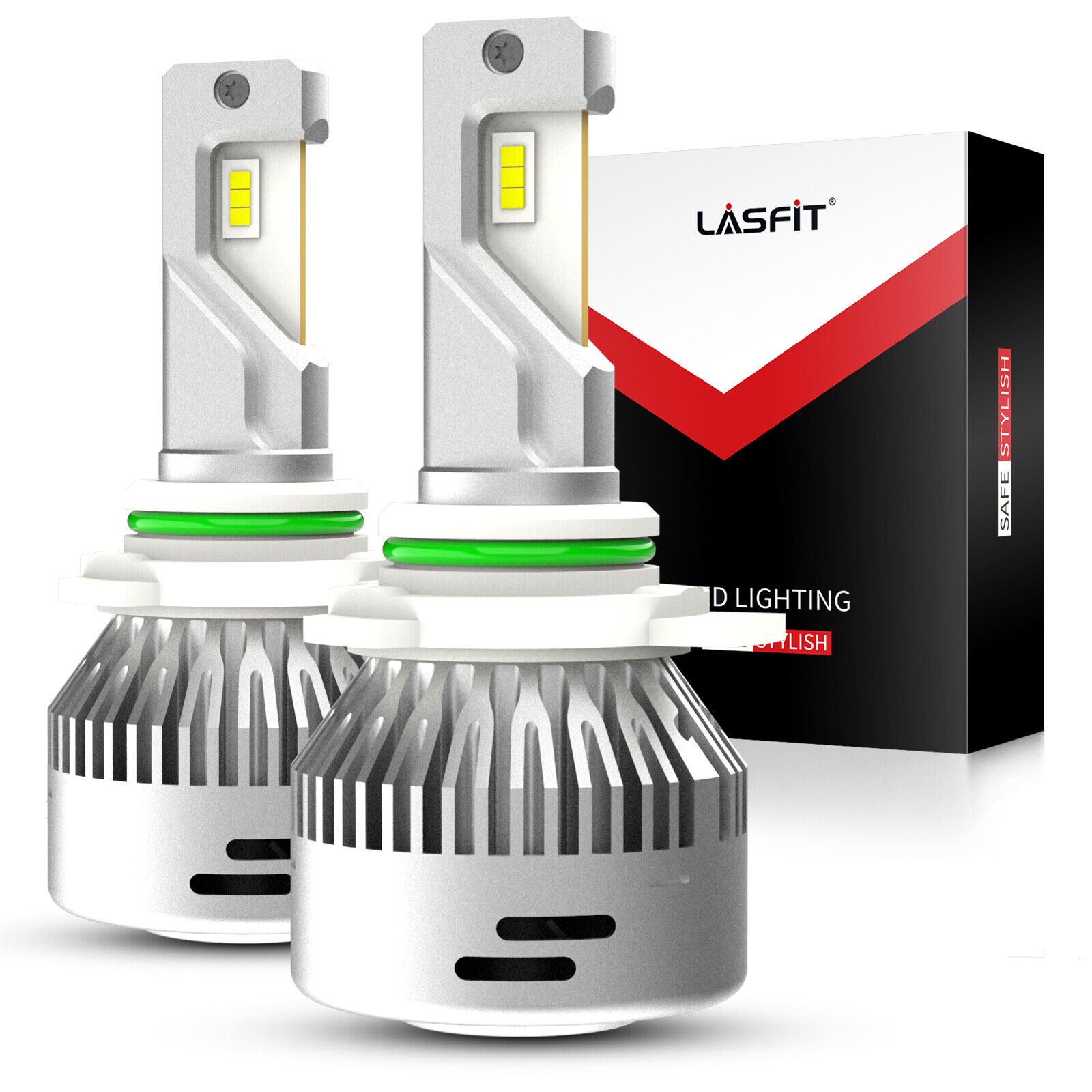 Lasfit 9012 HIR2 LED Bulbs High Low Beam Headlights 60W 6000K White Super Bright
