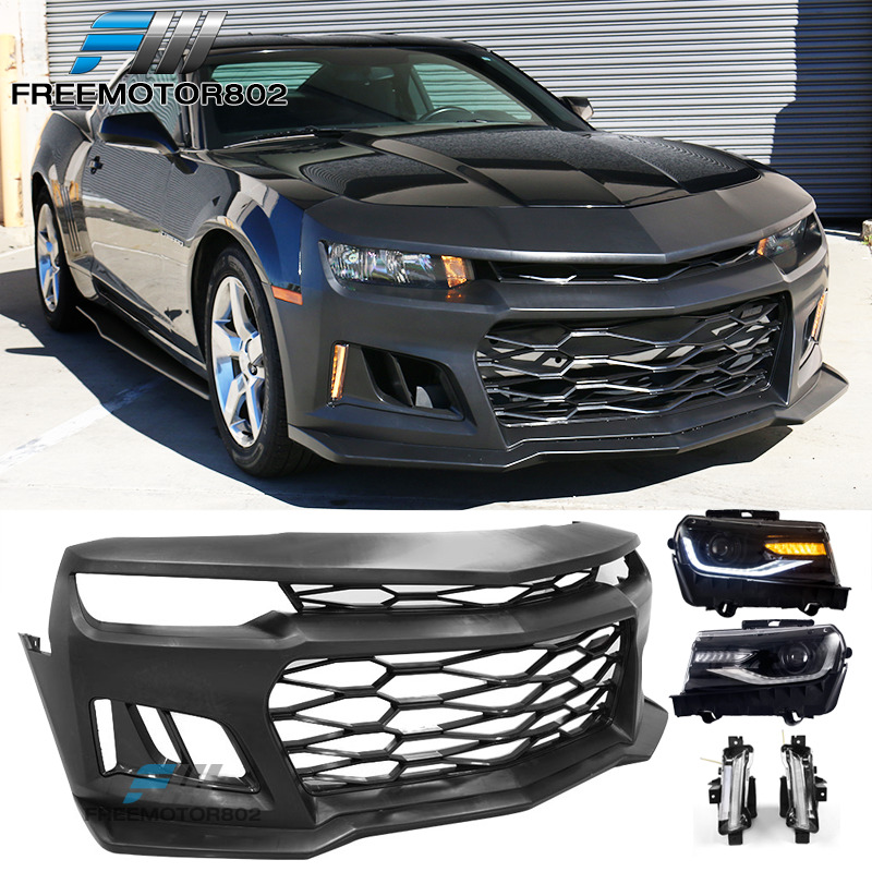 Fits 14-15 Chevy Camaro ZL1 Style Front Bumper with DRL Fog Lights & Headlamps