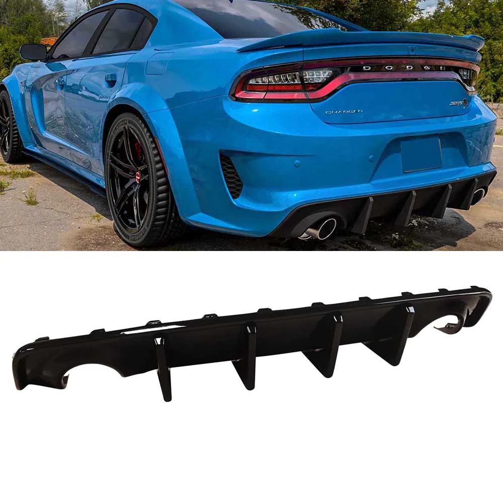 Gloss Black Rear Bumper Diffuser Fits For 20-23 Dodge Charger Widebody Scat Pack