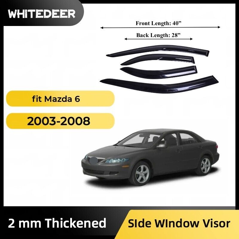 Fits Mazda 6 2003-2008 Side Window Visor Sun Rain Deflector Guard