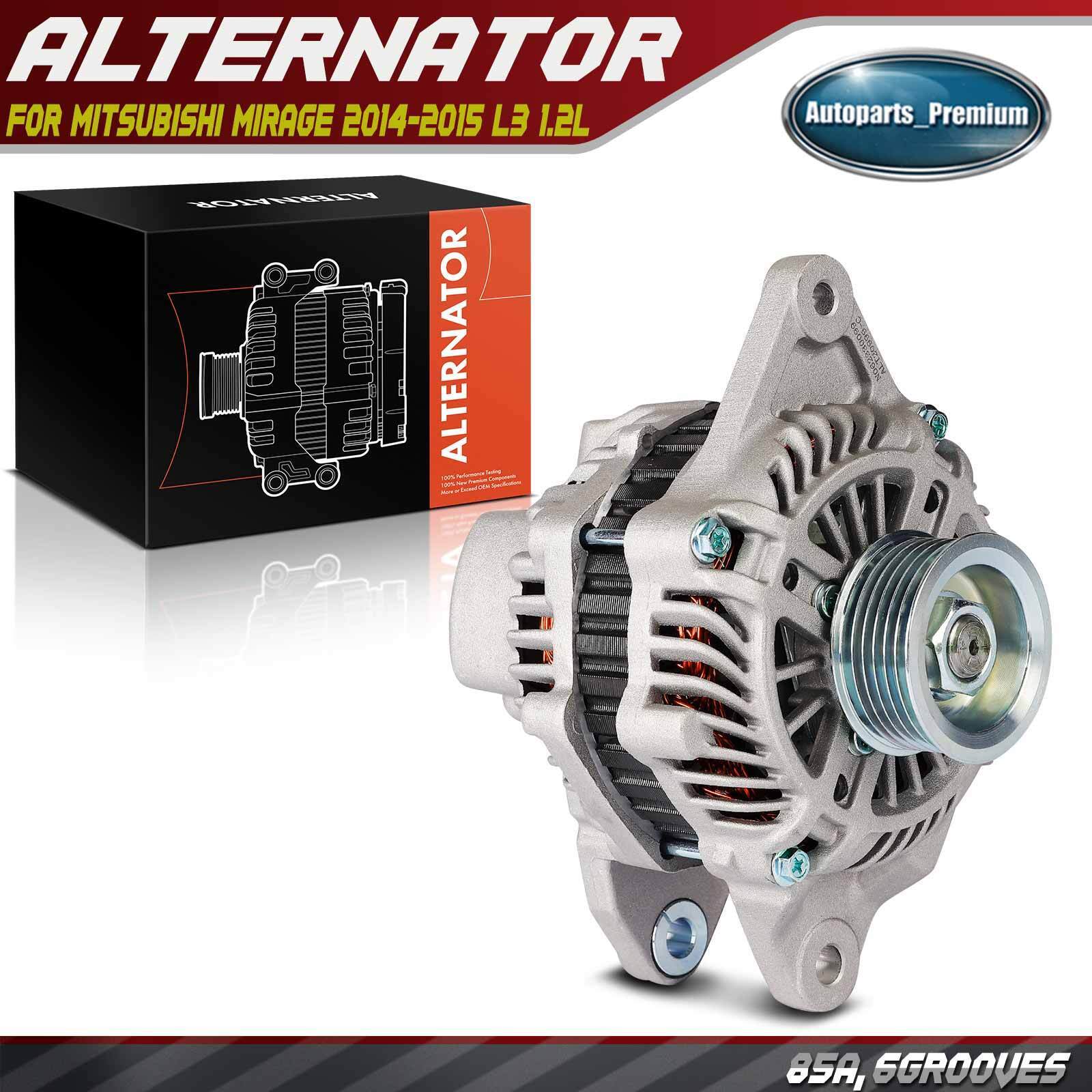 Alternator for Mitsubishi Mirage 2014-2015 L3 1.2L 85A 12V CW 6-Groove Pulley
