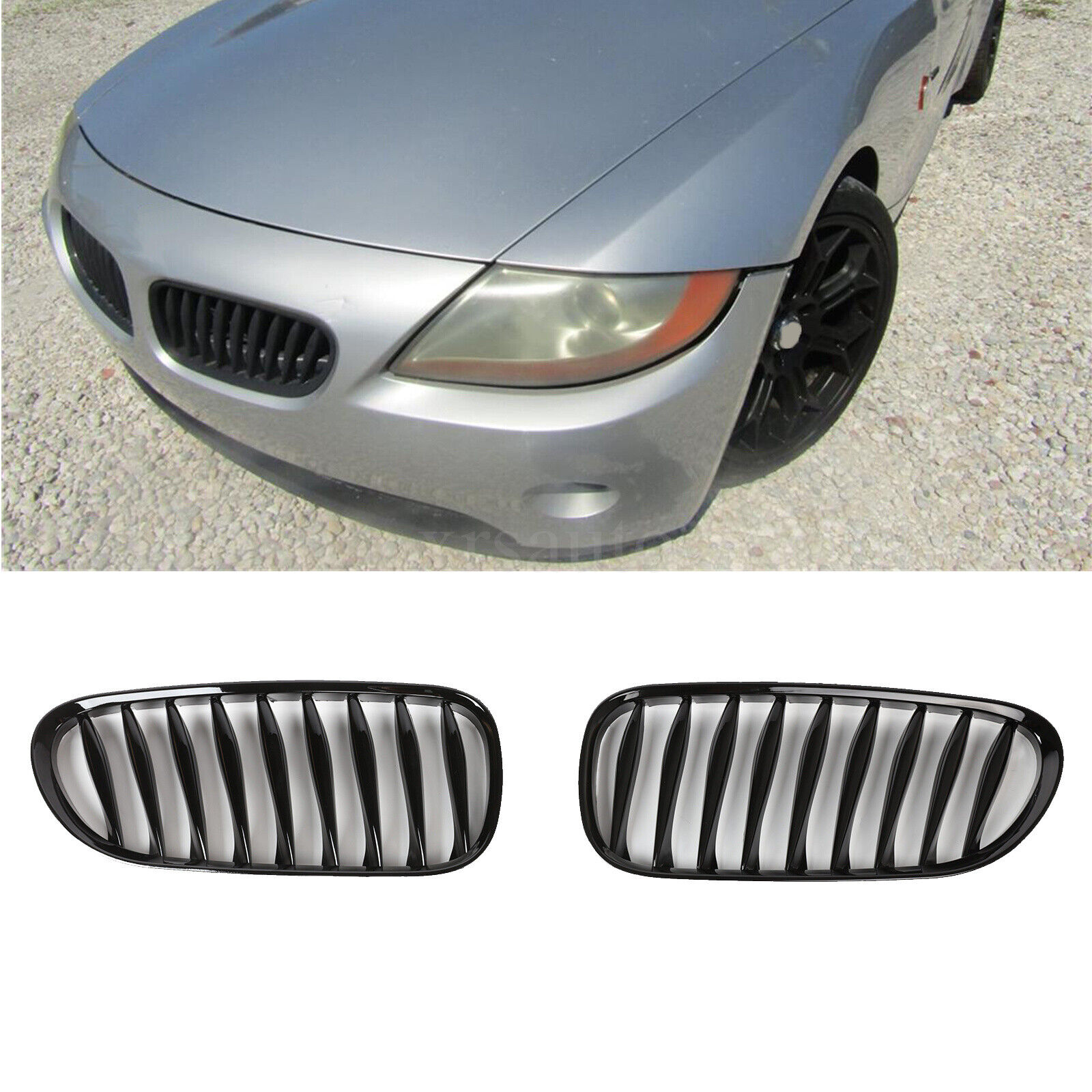 Grilles Grill For BMW Z4 Front Bumper E85 E86 Coupe Roadster Gloss Black 03-09