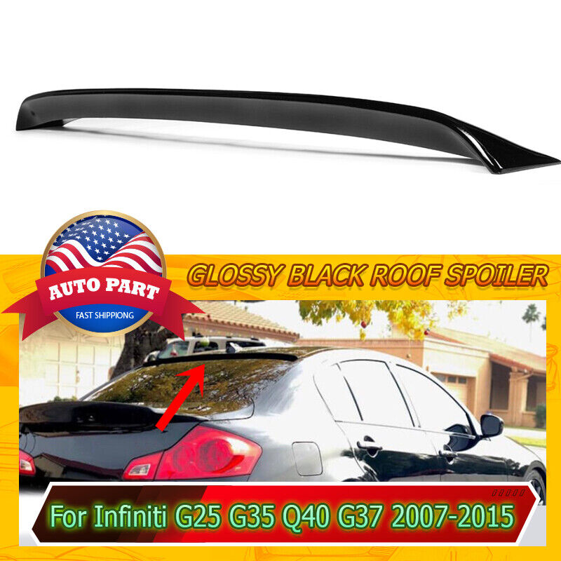 Black FOR Infiniti G35 G37 Sedan 2007-14 VIP Sport Style Rear Roof Spoiler Visor