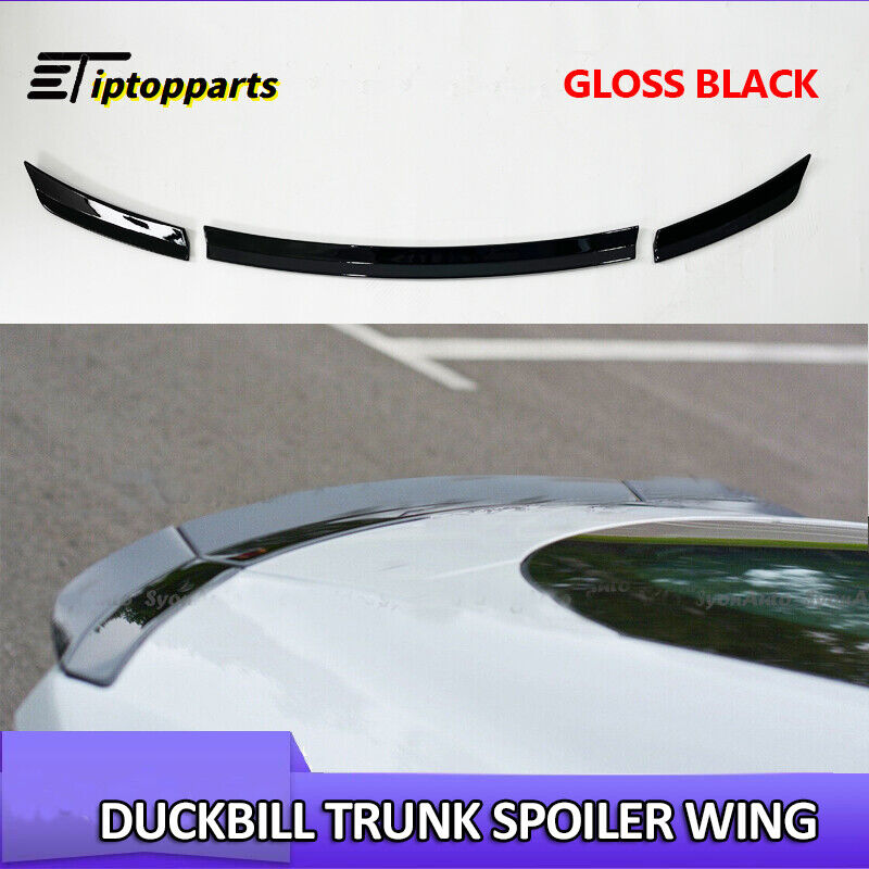 3-Piece Rear Duckbill Trunk Spoiler Wing Gloss Black For 2013-2017 Jaguar F Type