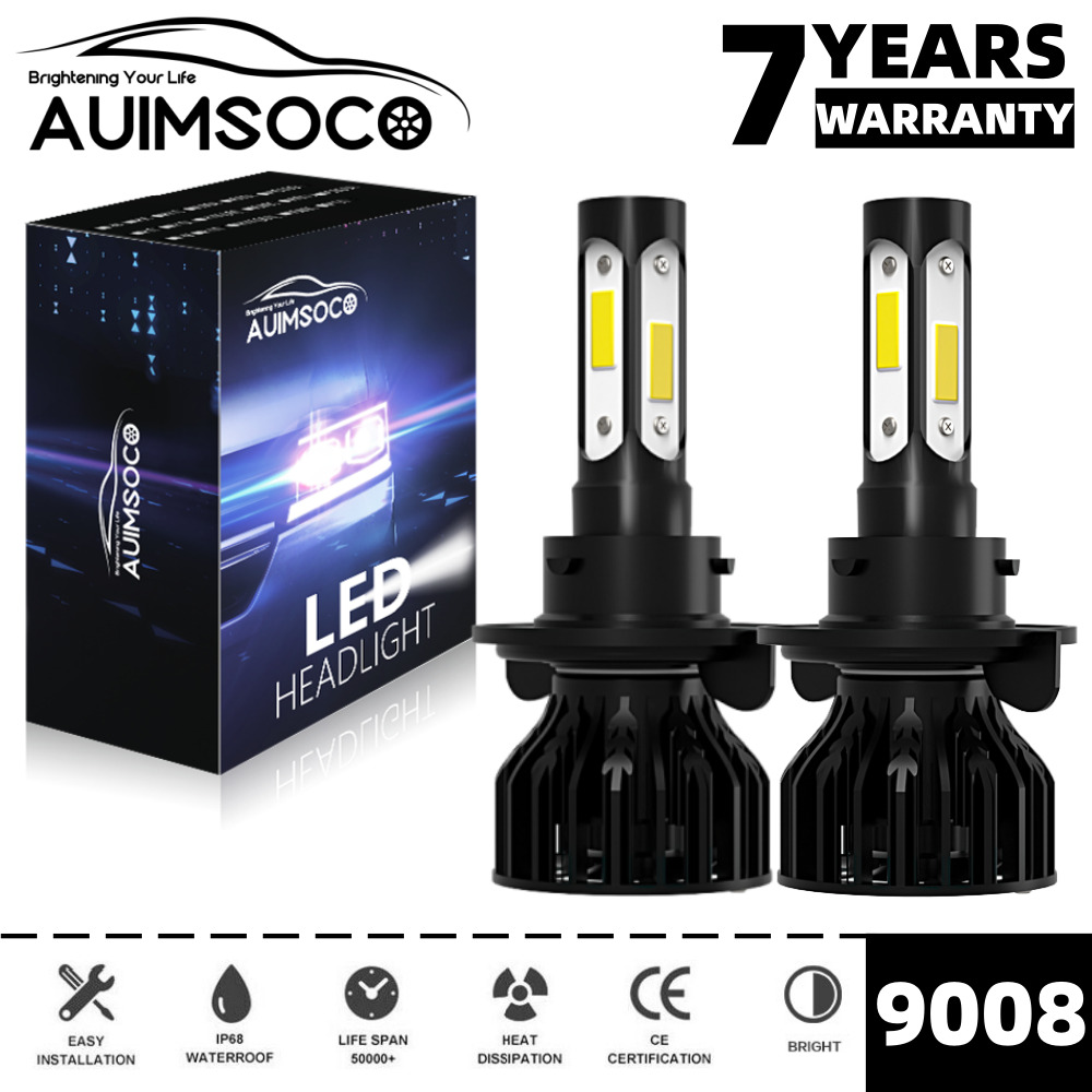 H13 9008 LED Headlight Bulbs Kit 10000W 1000000LM Hi/Lo Beam Super White Bright