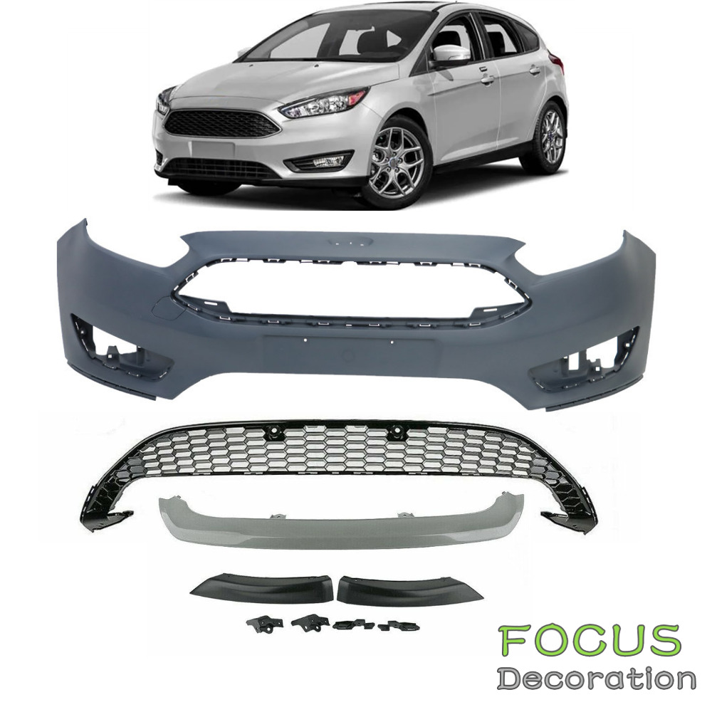 For 2015-2018 Ford Focus Front Lower Grille&Front Bumper Cover & Front Lips x 3