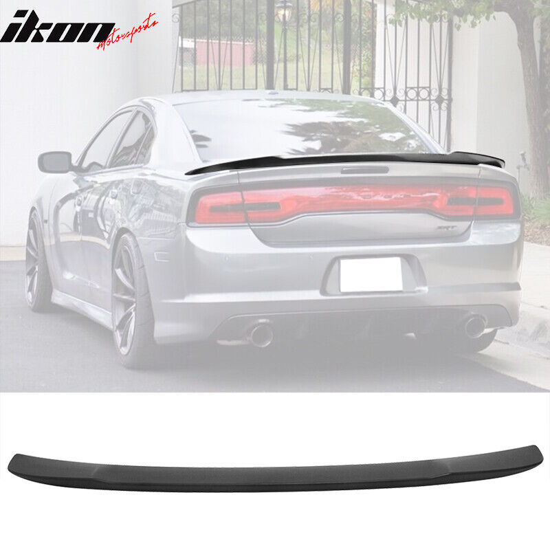 Fits 11-14 Dodge Charger SRT Style Rear Trunk Spoiler Wing Lip Matte Black ABS