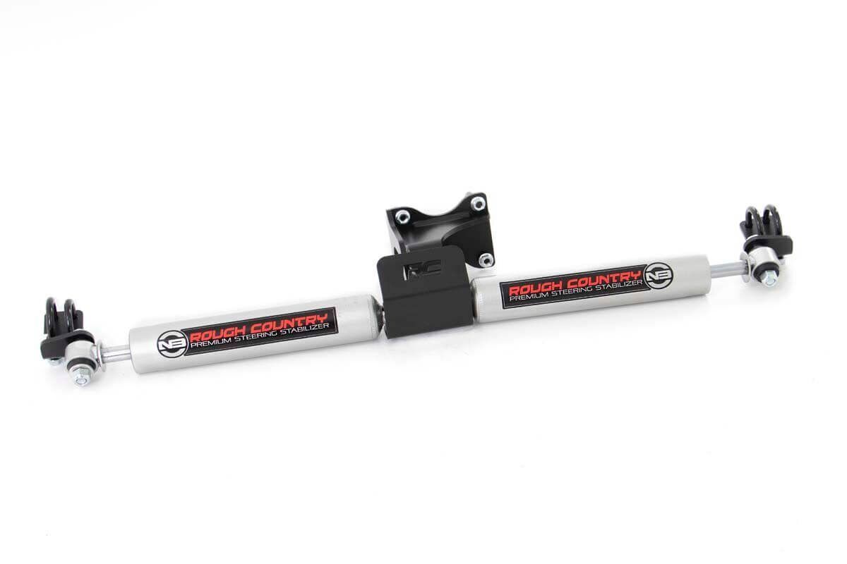 Rough Country N3 Dual Steering Stabilizer for 07-18 Jeep Wrangler JK - 8734930
