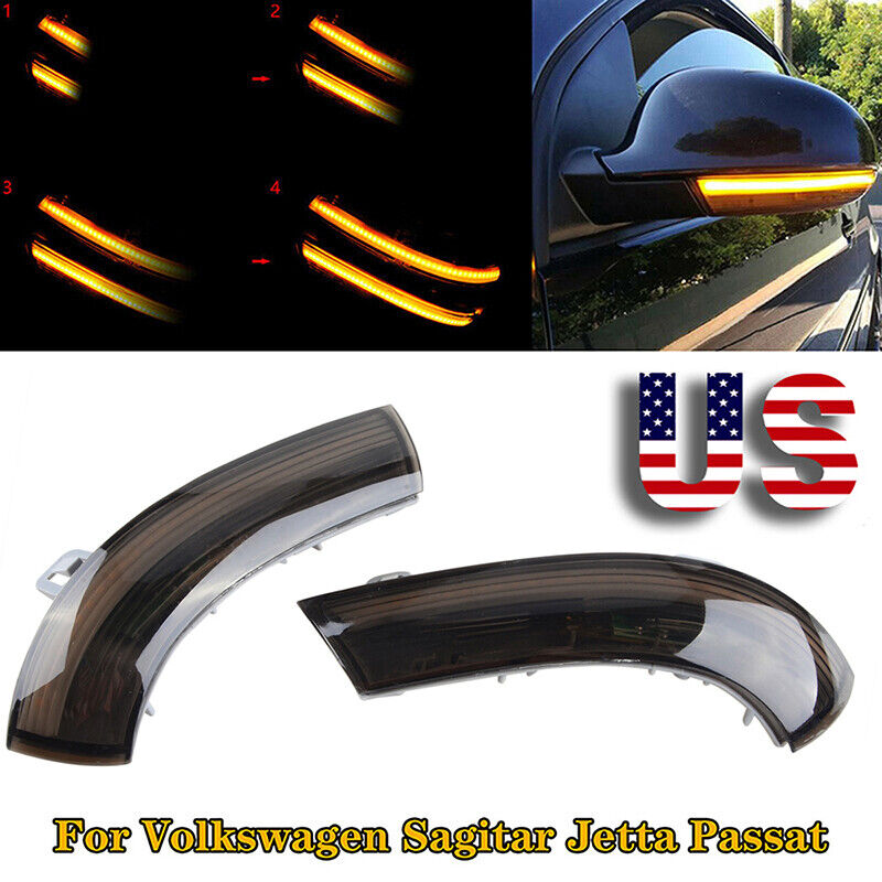 2pc Sequential LED Turn Signal Side Mirror Light for VW Golf 5 Jetta MK5 Passat
