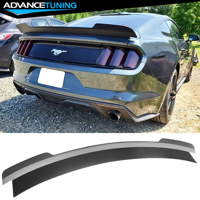Fits 15-23 Ford Mustang Coupe 2DR MD Style Trunk Spoiler Wing ABS - Matte Black