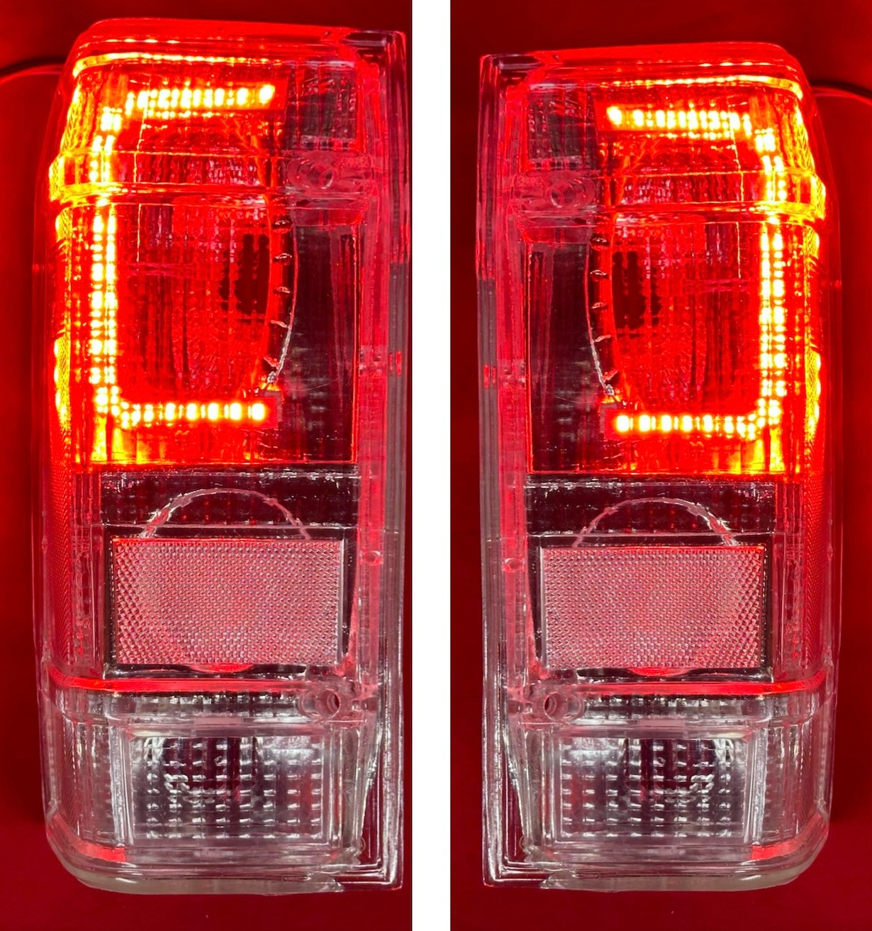 1983-1992 Ford Ranger and Bronco II 84 - 90 CLEAR Tail Lights W Built-In LED NEW