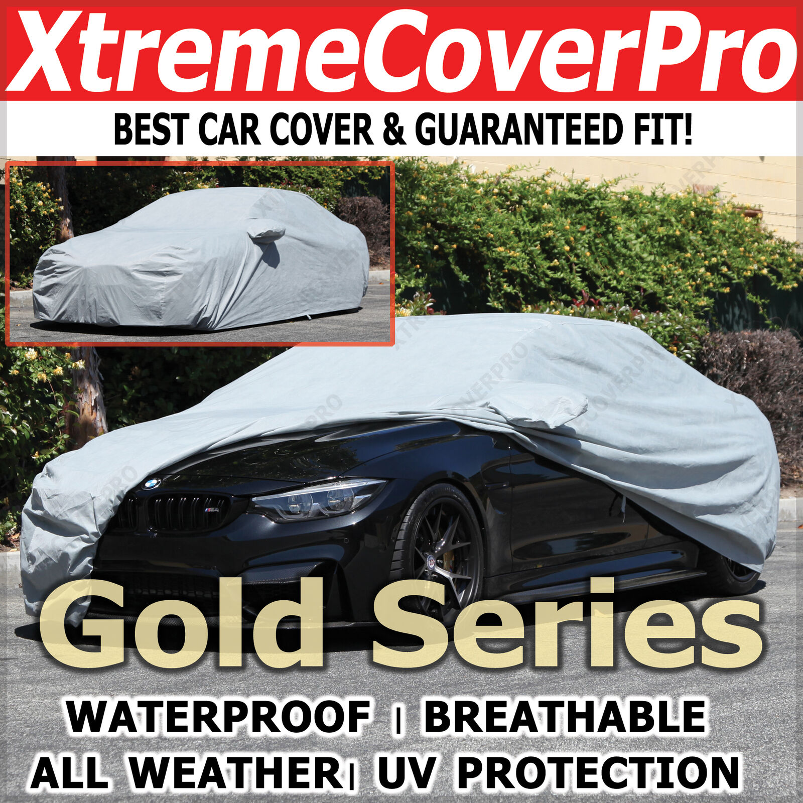 2015 BMW M4 COUPE Waterproof Car Cover w/Mirror Pockets - Gray