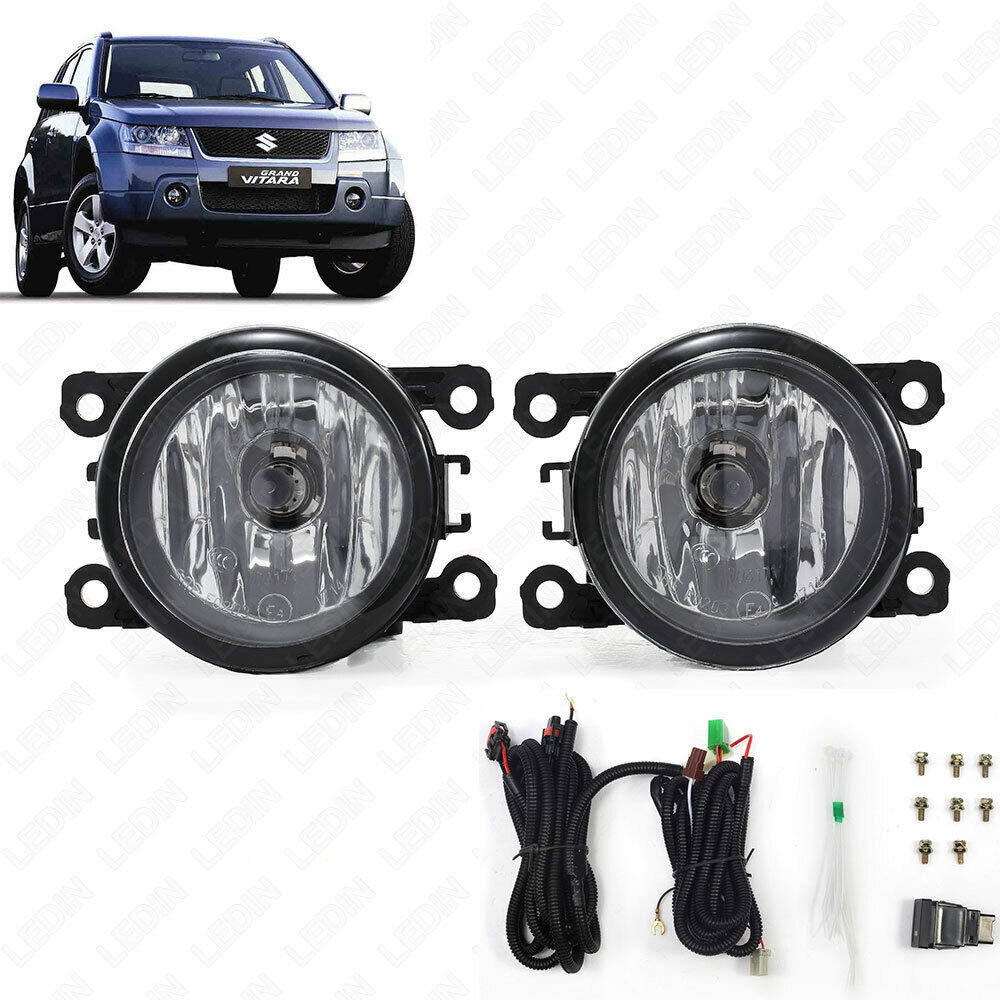 For 06-14 Suzuki GRAND VITARA Clear Lens Fog Light Kit w/Switch w/Bulbs w/Wiring