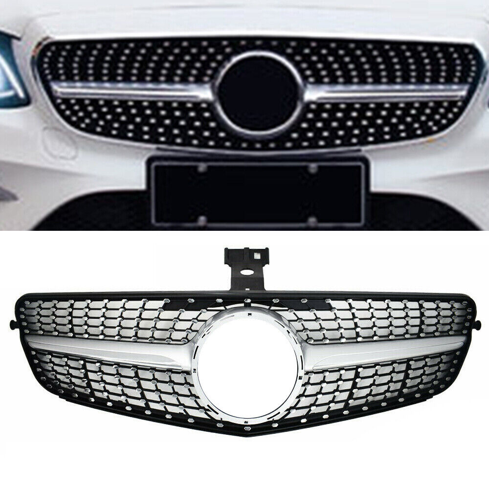 For Mercedes Benz C-CLASS W204 Diamond Look Front Grill C180 C200 C300 2008-2014