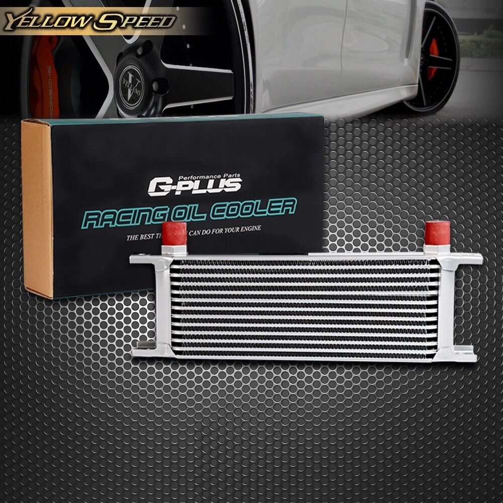13 Row Fit For Universal Aluminum Engine Transmission Racing Oil Cooler Silver