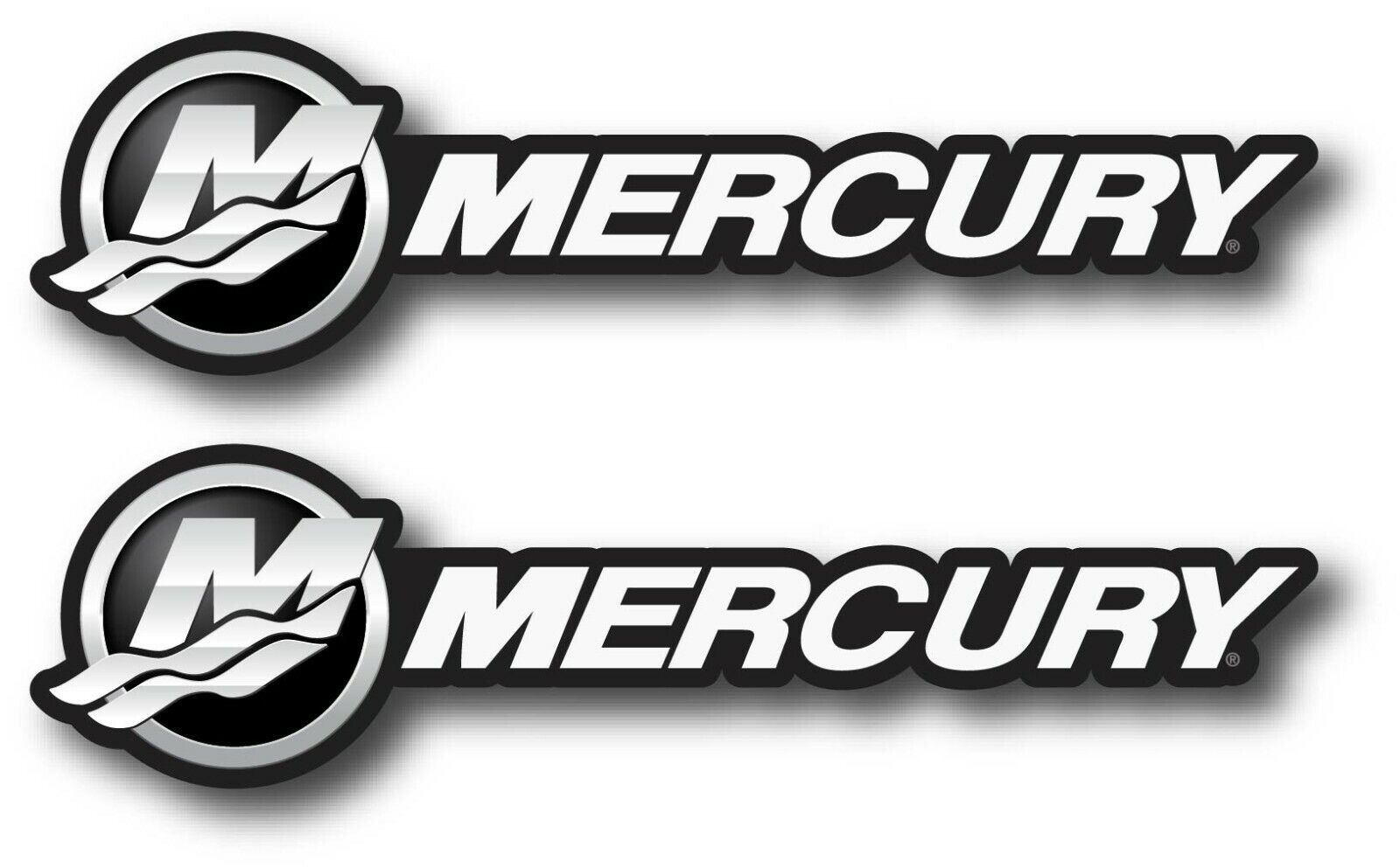 2X MERCURY DECAL STICKER US MADE TRUCK VEHICLE FISHING BOAT OUTBOARD CAR WINDOW