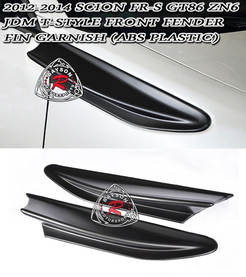 Fits 12-16 Toyota Scion FR-S FRS T Style Front Fender Aero Fin (ABS)
