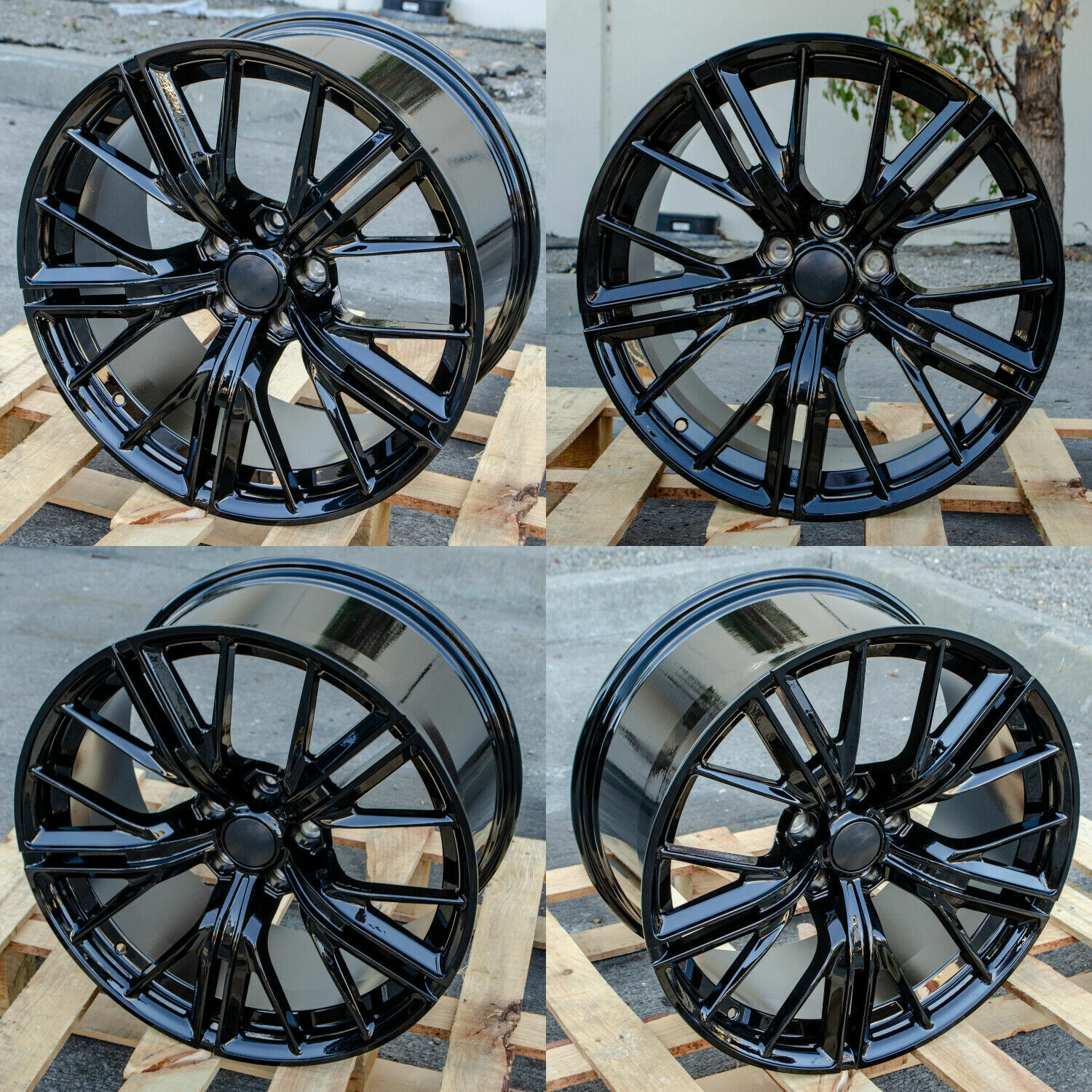 20x10 / 20x11 Gloss Black Staggered Wheels Fit Chevrolet Camaro Chevy 20\