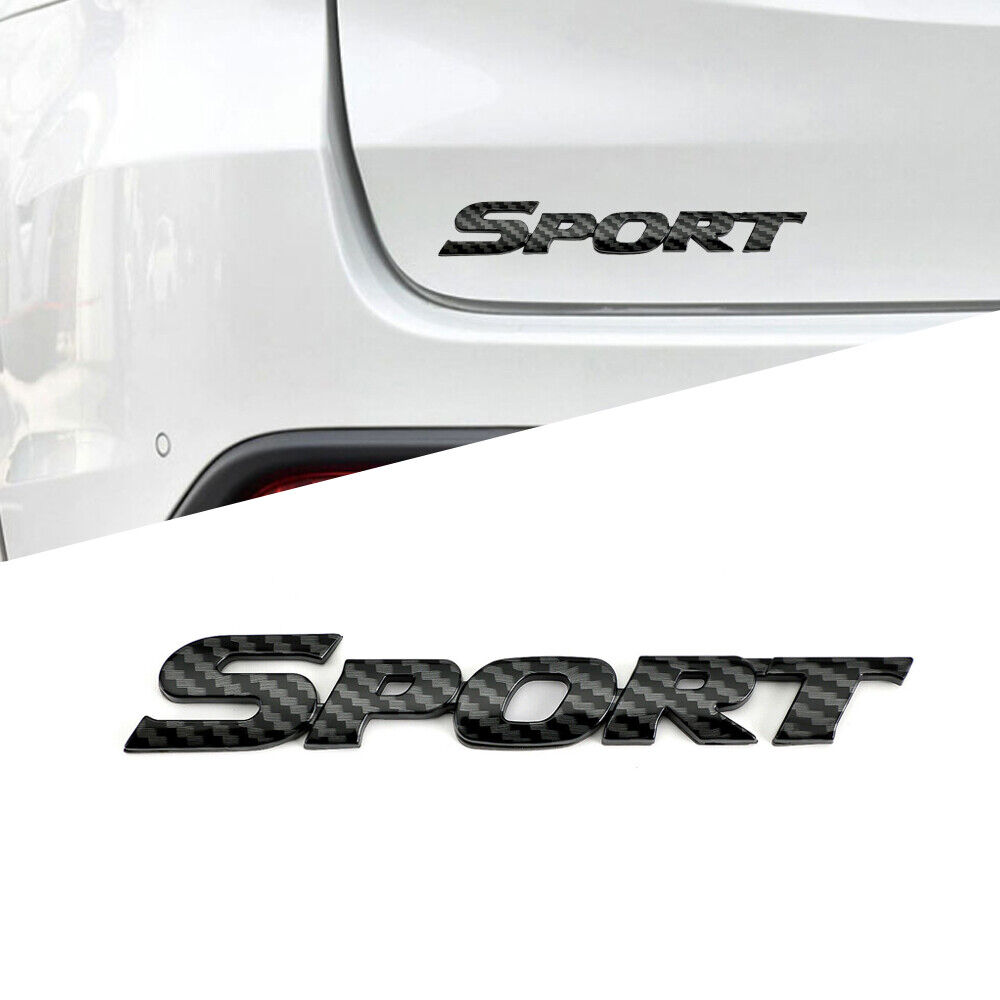 1x 3D Sport Logo Car Trunk Tailgate Badge Emblem Decal Sticker Carbon Fibre