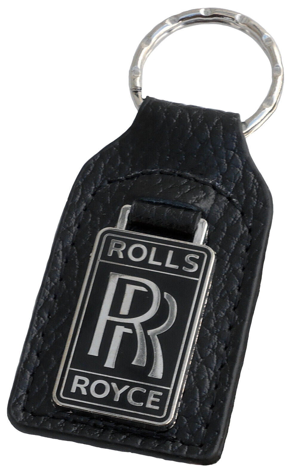 Rolls Royce leather and enamel car key ring / fob