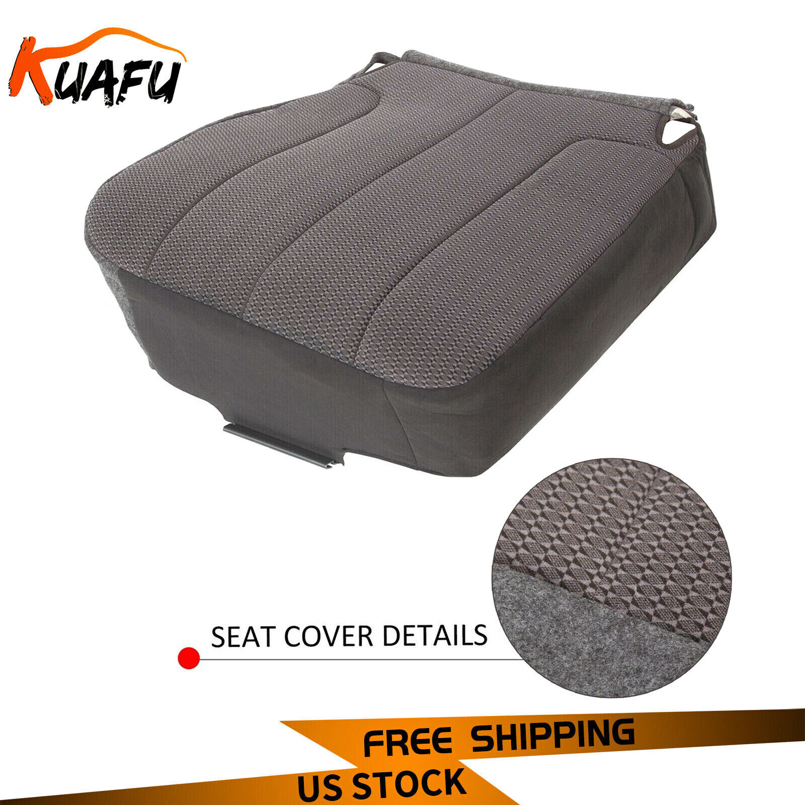 For 03-05 Dodge Ram 1500 2500 3500 SLT -Driver Side Bottom Cloth Seat Cover Gray