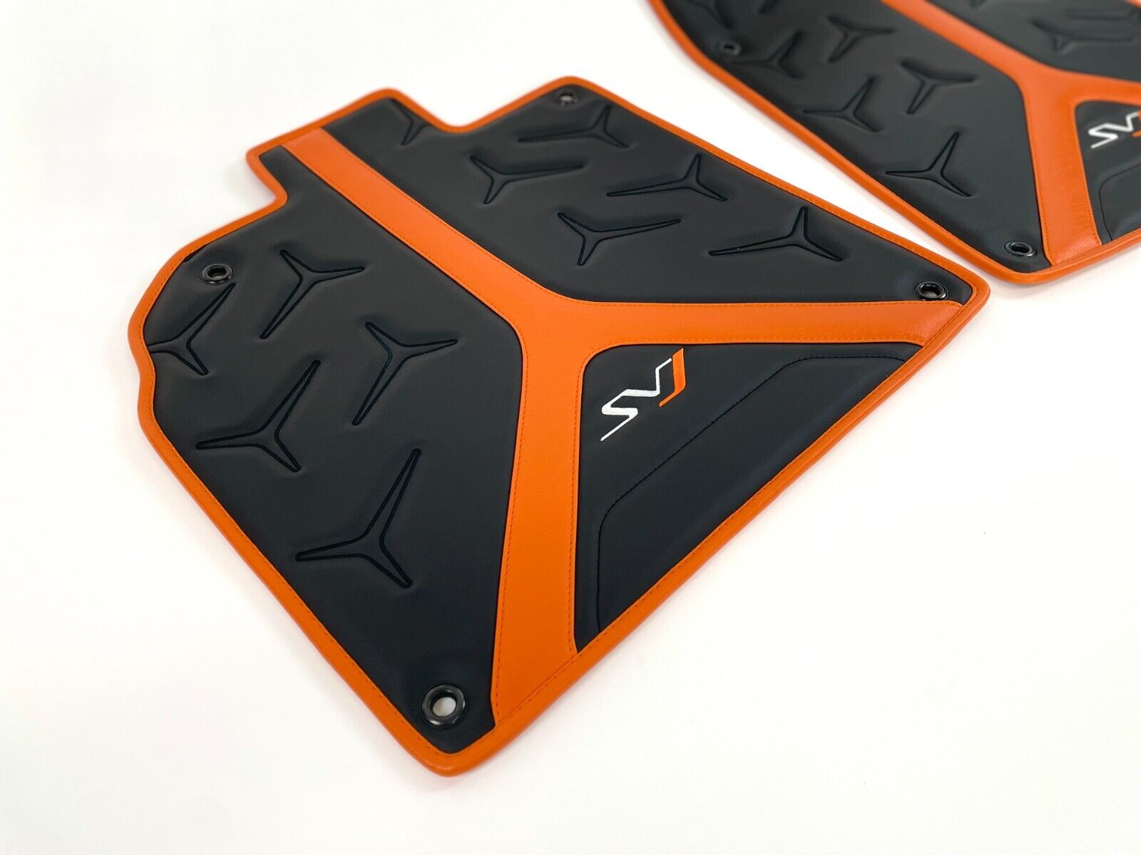 Lamborghini Aventador SVJ bespoke floor mats black/orange