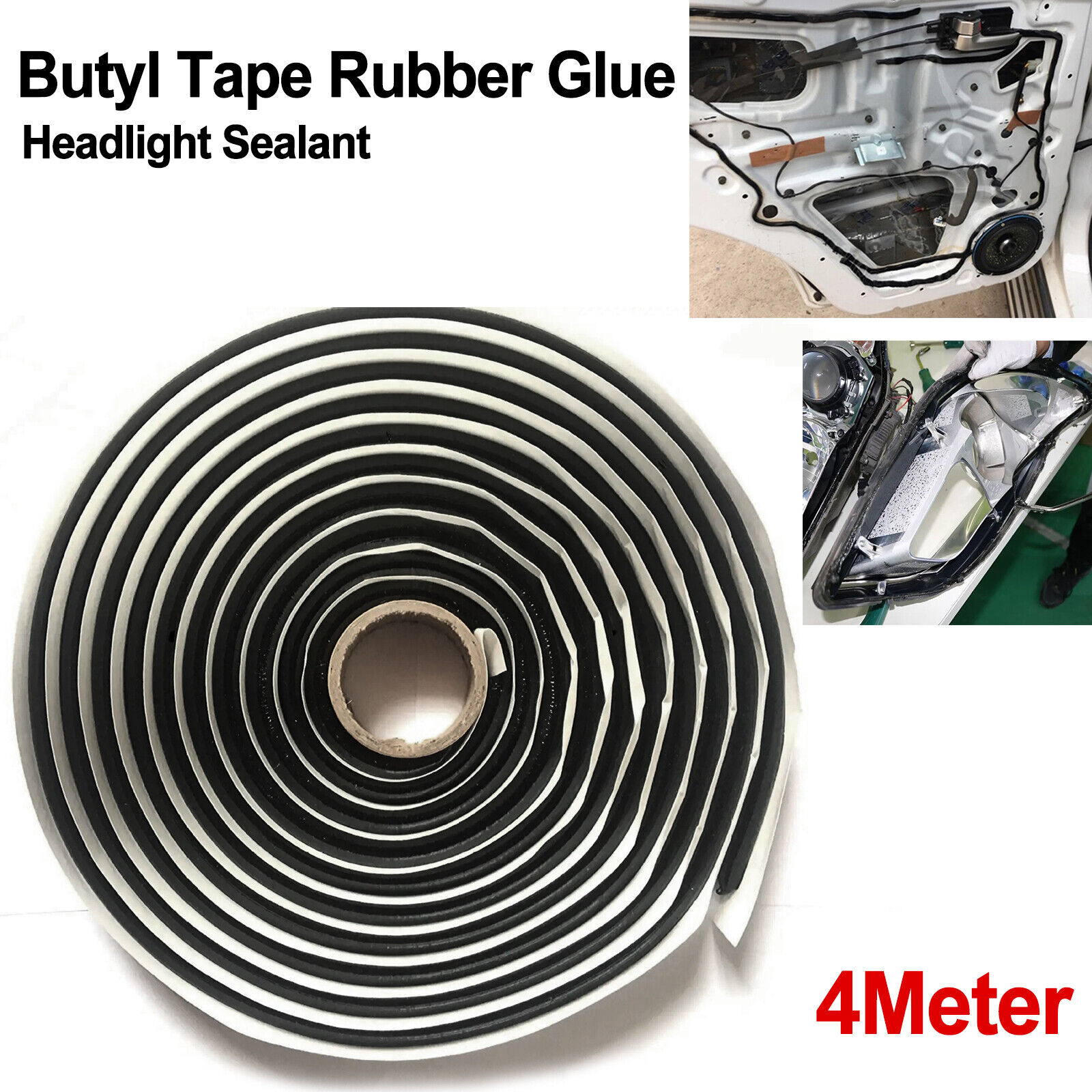 4M Butyl Tape Rubber Glue Headlight Sealant Trailer RV Retrofit Reseal Headlamp/