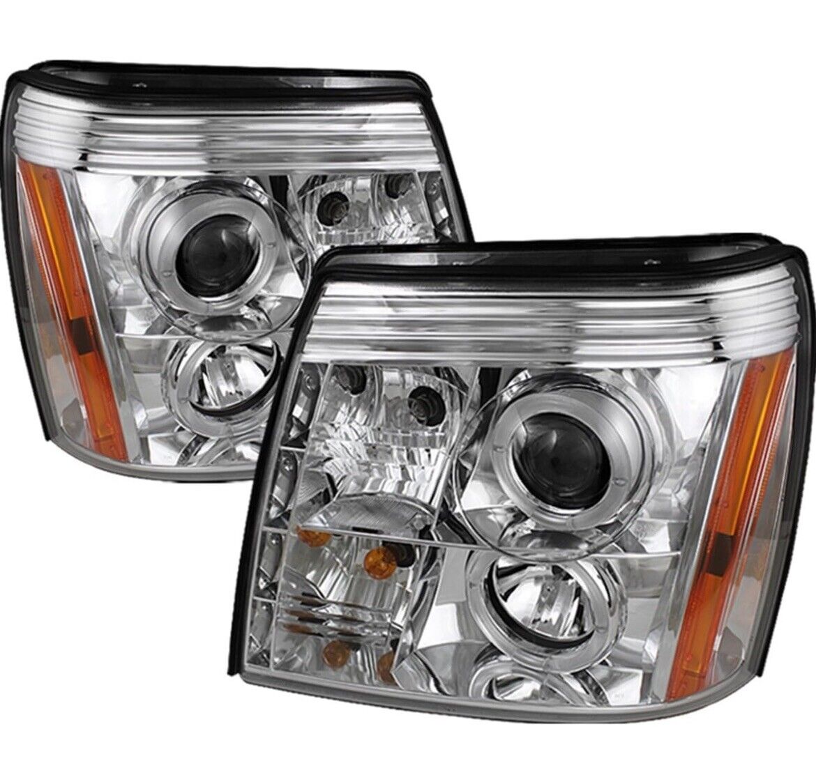 Spyder Halo DRL LED Projector Headlights Set for 03-06 Cadillac Escalade 5042279
