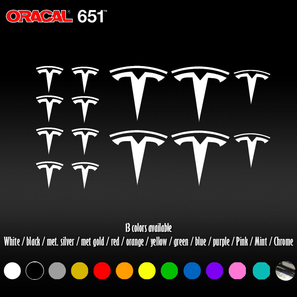 Model 3 Tesla Logo Frunk Trunk Wheel wrap Vinyl Decal sticker Oracal 651 Overlay