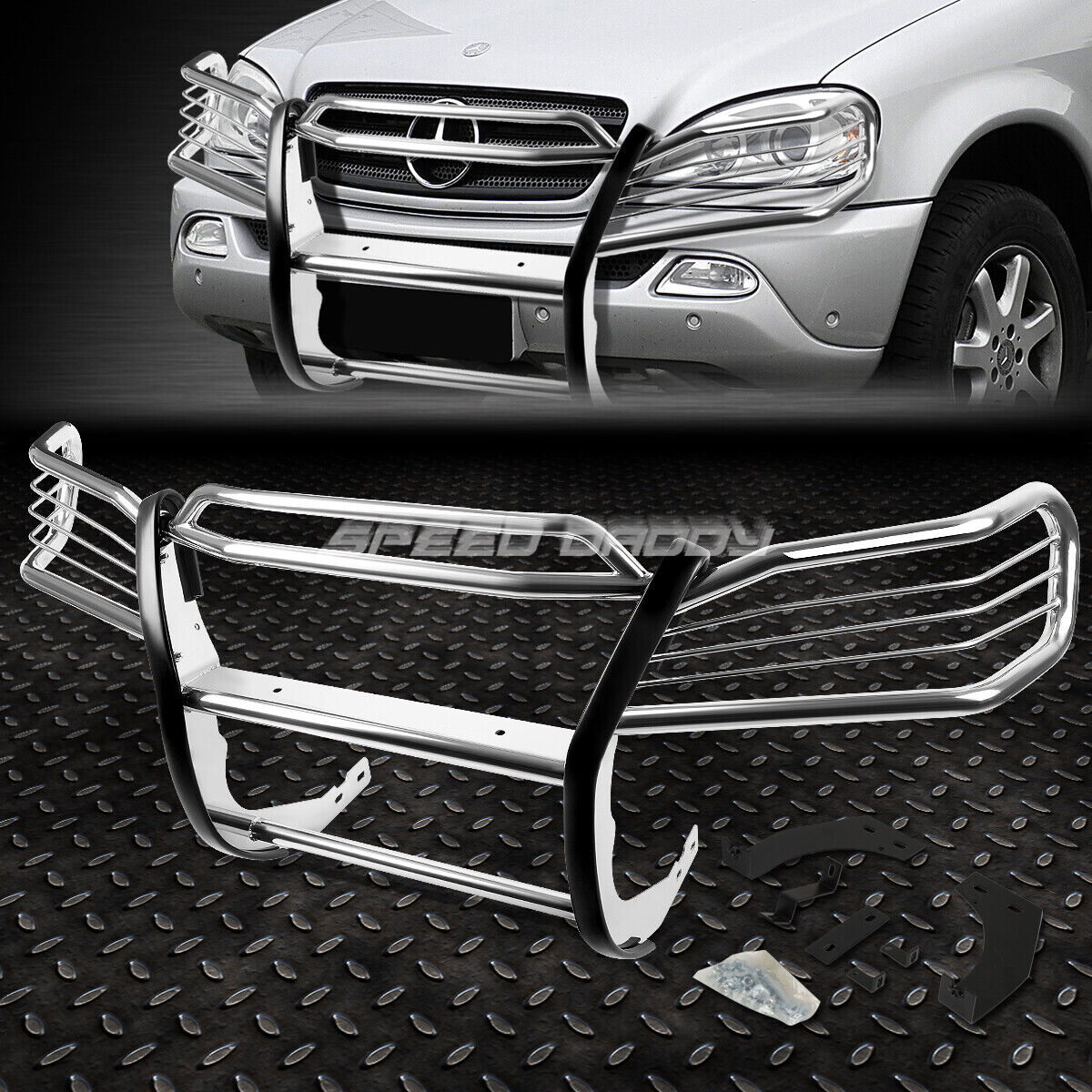 FOR 98-05 MERCEDES ML-CLASS W163 CHROME STAINLESS STEEL FRONT BUMPER GRILL GUARD