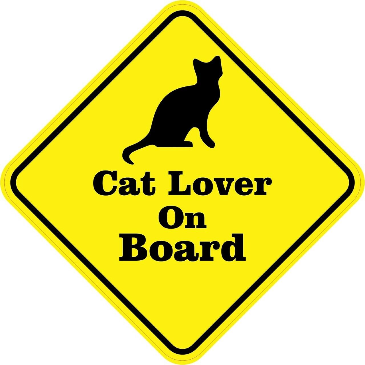 5in x 5in Silhouette Cat Lover On Board Sticker Car Truck Vehicle Bumper Decal