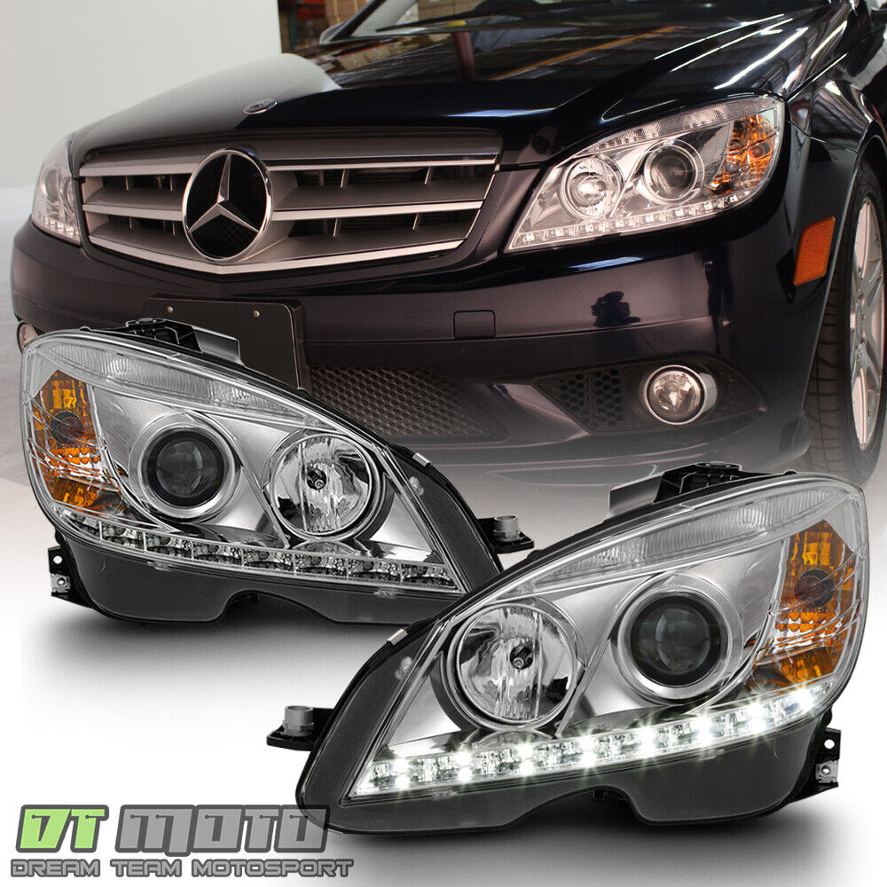 2008-2011 Mercedes Benz C-Class W204 C300 C350 C63 LED DRL Projector Headlights